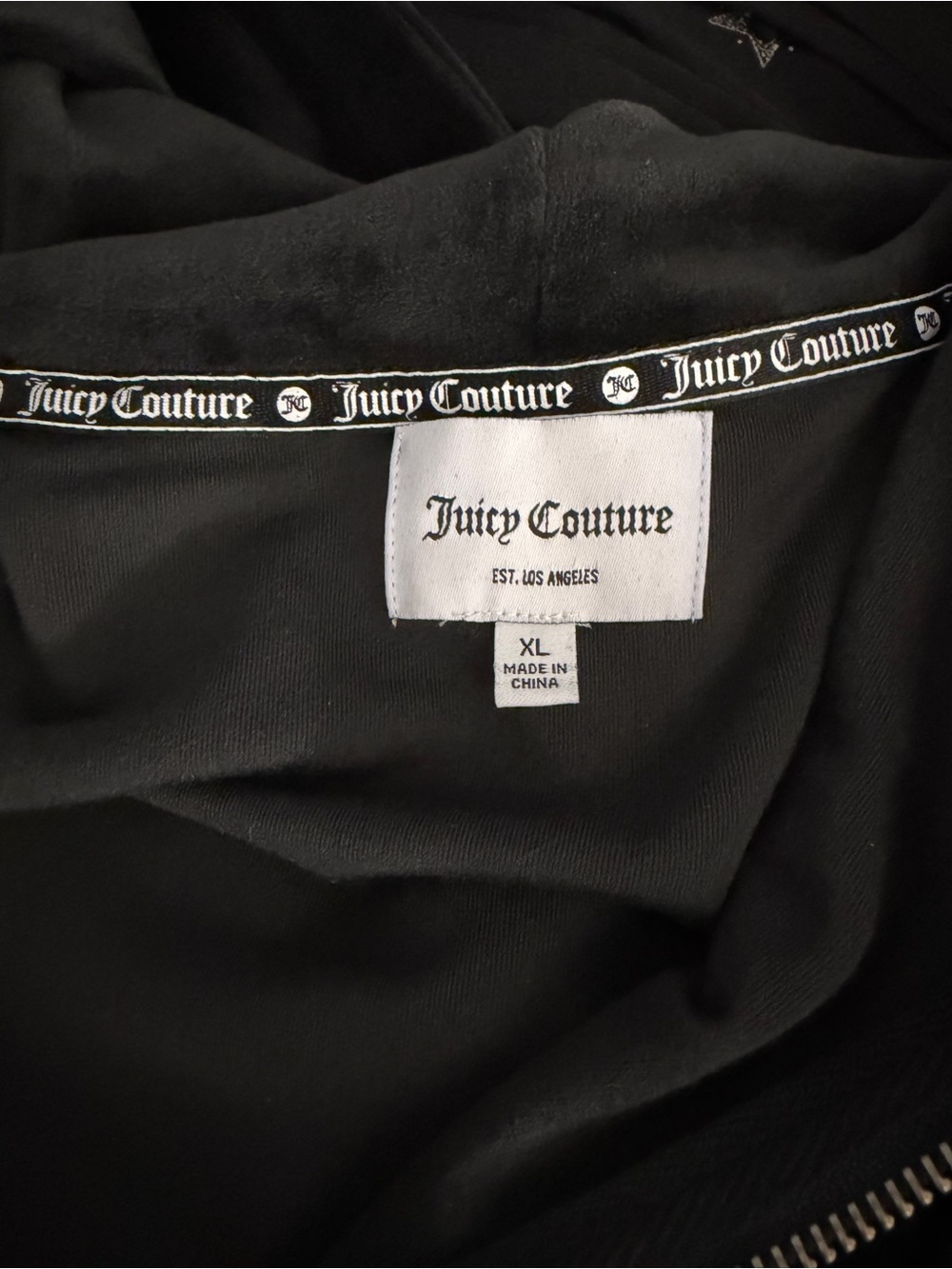 NWOT Juicy Couture Black Velour Romper XL - Picture 7 of 8